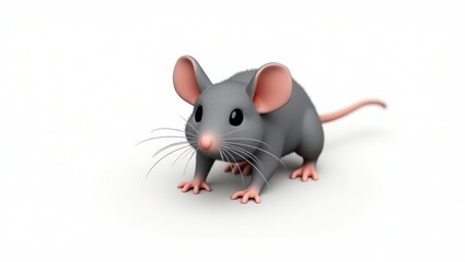 Obraz premium Cartoon mouse illustration against a white background.