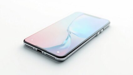 Modern mobile phone, angled view.