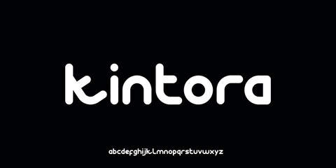 Vector illustration of a futuristic modern style alphabet letter display with gently rounded letter characters at each end.