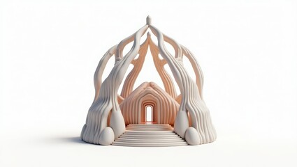 Obraz premium Abstract architectural structure with flowing forms.