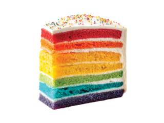 Rainbow cake isolated on Transparent Background PNG