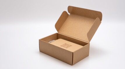 Compact smart tech box for solar flower light, folded sustainable box insert with instructions and QR app code inside