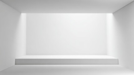 Empty white room with light and shadow, a minimalist background for modern designs