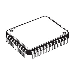 Vector illustration of an electronic integrated circuit component in black and white design perfect for tech and engineering projects