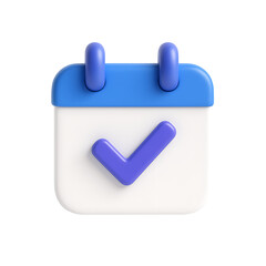 Obraz premium Calendar with checkmark icon isolated on transparent background