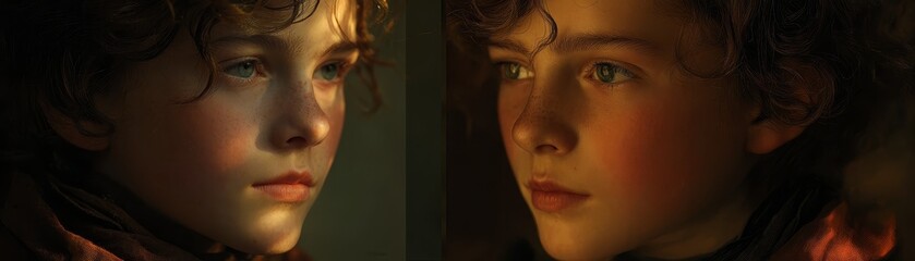 Radiant child in red shirt embraces the beauty of nature's playground child