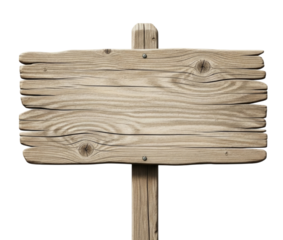 Wooden signboard blank for customization with rustic finish cutout isolated on transparent bg, png