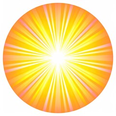 Obraz premium Radiant Circular Burst of Yellow Orange and Pink Light Against White Background