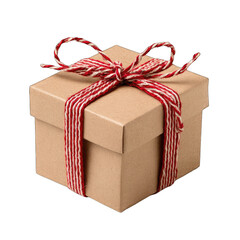 Obraz premium A simple gift box, tied with red and white twine