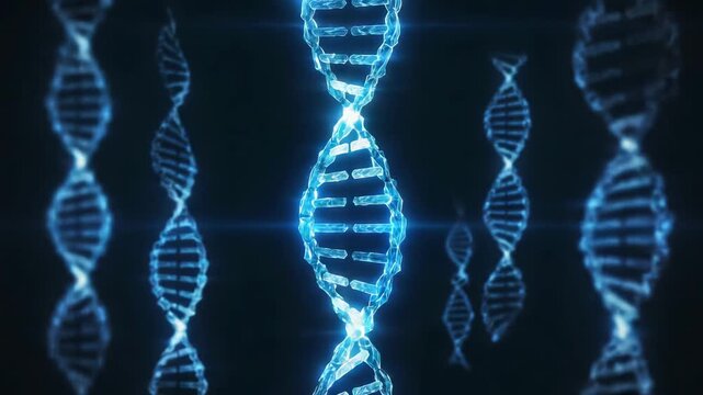 DNA Helix Morphing into Binary Code and Transforming Back

