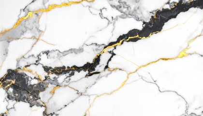 Obraz premium Elegant Marble Texture with White and Black Base and Bright Golden Veins