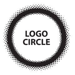 Abstract halftone circle logo design element on white background