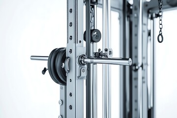Gym Smith Machine Close-Up for Strength Training and Fitness Equipment Advertising