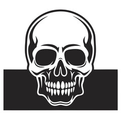 Fototapeta premium Vector skull illustration with transparent background for halloween or gothic designs