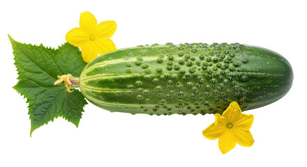 Isolated cucumber with flower