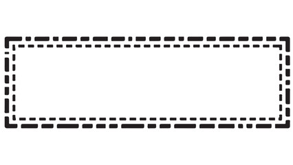 Rectangular frame with a black dotted line pattern on a white background, design element