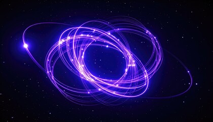 Abstract swirling neon circles