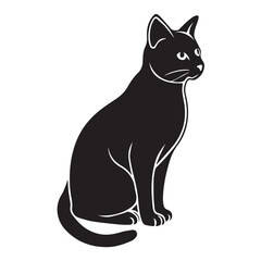 cat silhouette vector icon design with a white background