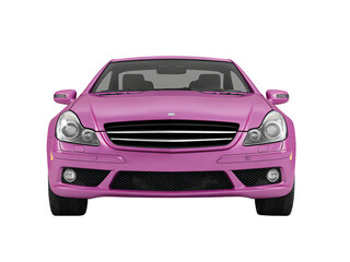pink car front view isolated on Transparent Background PNG
