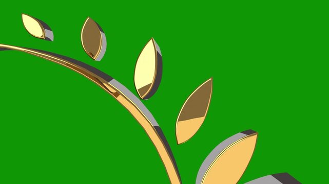 1st Anniversary Golden Emblem with Laurel Wreath &ndash; Green Screen Celebration Overlay