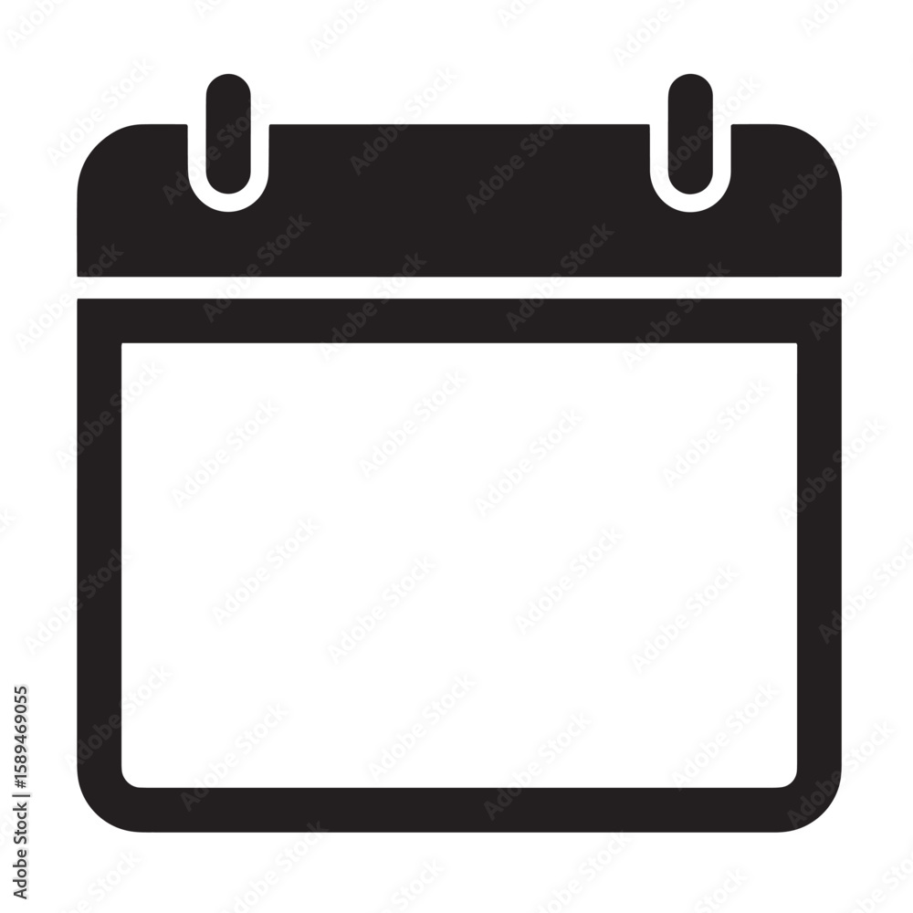Aufkleber simple black and white calendar icon representing scheduling appointments and dates in a minimalist 