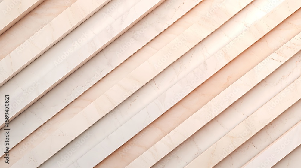 Poster close-up image of diagonal beige marble tiles with natural cracks and variations, showcasing a moder