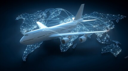 Global Air Freight and Logistic Services Optimizing Transport Networks Worldwide Digital Art 3D Futuristic Perspective