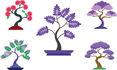 Jacaranda Mimosifolia Bonsai Vector Illustration