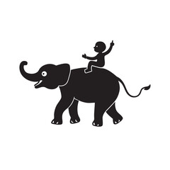 Elephant Carrying Monkey On Its Back