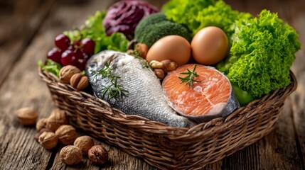 Healthy Low-Carb Diet Meal Preparation Kitchen Food Photography Rustic Close-Up Nutrition Focus