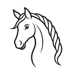 Horse Head With Braided Mane Closeup