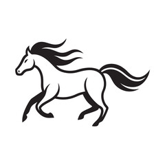 Running Horse With Long Mane Silhouette