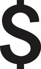 American dollar currency or dollar symbol silhouette icon on white background