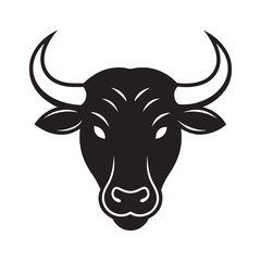 Buffalo Head With Sharp Horns Front