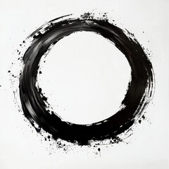 A traditional Japanese Enso zen circle crafted in black ink.