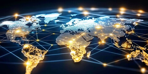 Visual depiction of worldwide business and information exchange networks.