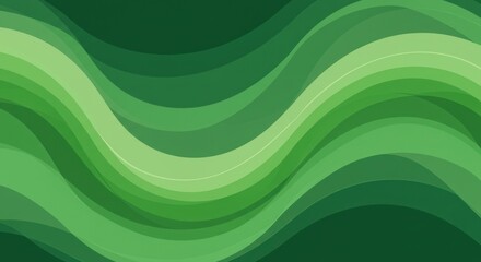 Abstract green wave design with layered shades, creating a flowing, organic pattern.