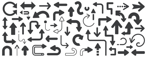 arrow vector collection with flat style navigation and pointing icons
