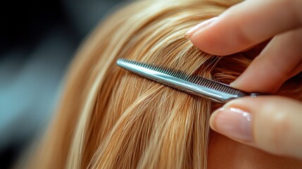 Close-up hair styling