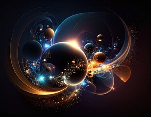 Abstract swirling cosmic scene