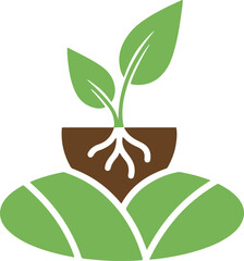 growth plant green nature logo design, fresh tree seeds icon logo for ecology, environment, garden farm and agriculture logo design

