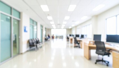 Fototapeta premium Blurred background - Abstract blur beautiful luxury hospital and clinic interior for background. Vintage effect style pictures.