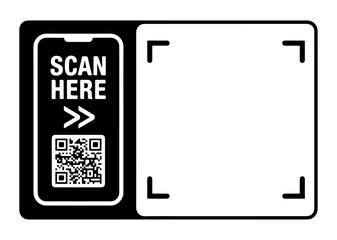 scan here qr code frame for payment and app use

