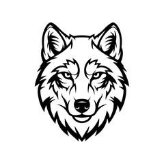 Wolf head, perfect for logo design, isolated on transparent or white background, vector illustration.