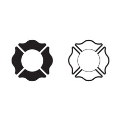 Blank Fire Department badge icon Outline sign vector illustration on white background