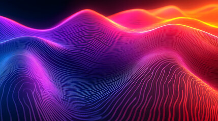 Abstract 3D Background Purple Orange Waves