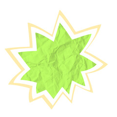 Wrinkled Green Starburst Sticker with Pink Outline – Pop Art Element