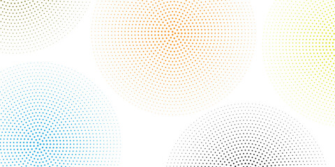abstract halftone white background set in five colors