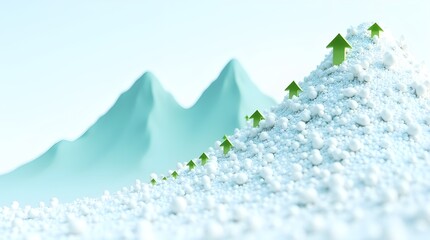 Mountain chart forms bullish reversal as green arrows avalanche upward, binary snow spells ‘bullish breakout’