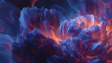Vibrant Abstract Floral Action Nature Digital Art Colorful Environment Close-Up Floral Concept